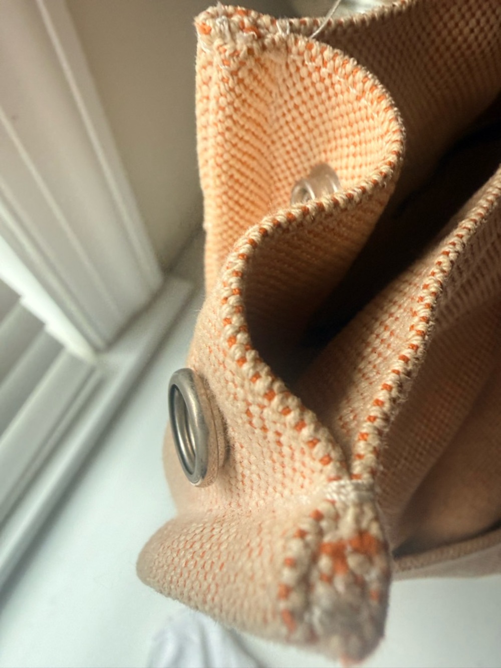 Authentic Hermès MM (medium) tote in the iconic cream canvas/  signature orange - Picture 9 of 16